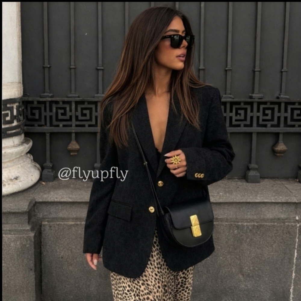 ZARA NWT Oversized Blazer Black Size S and M